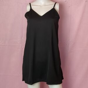 PrettyLittleThing Black Strappy Detail Backless Cami Mini Dress size 6